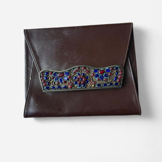 Women's Brown and Multi Wallet-purs