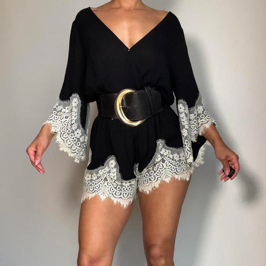Women's Black Playsuit-romper