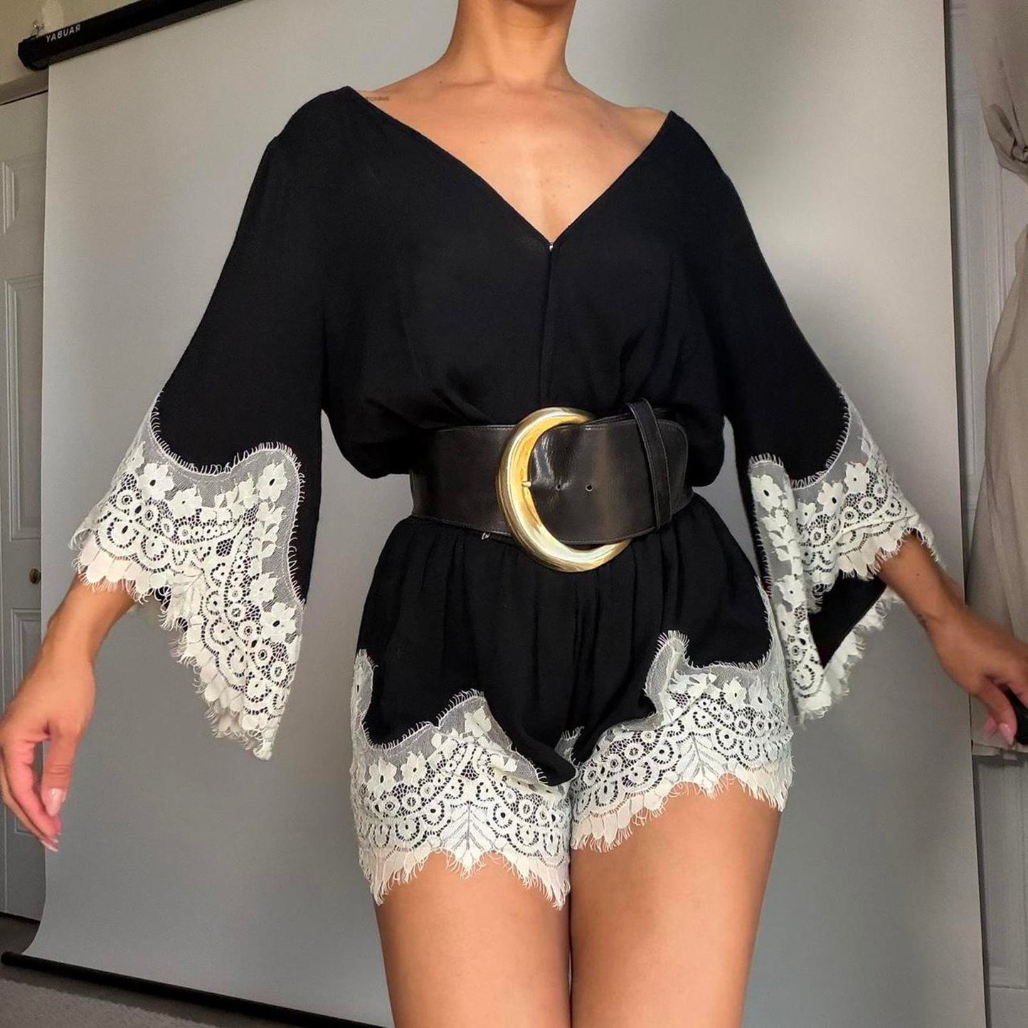 Women's Black Playsuit-romper