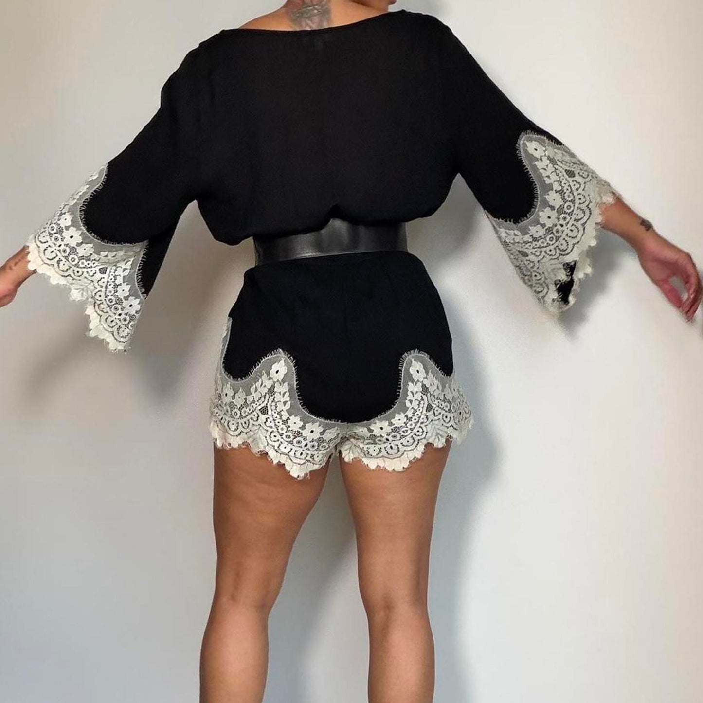 Women's Black Playsuit-romper