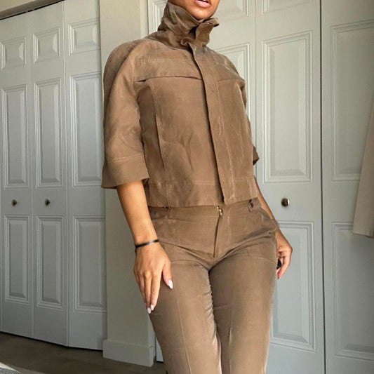 Women's Brown and Tan Jacket